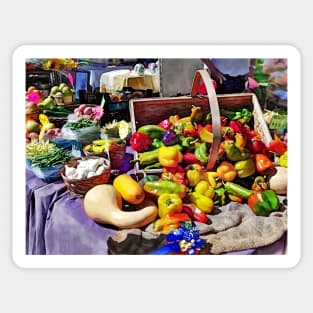 Colorful Vegetables in a Farmer's Market Sticker